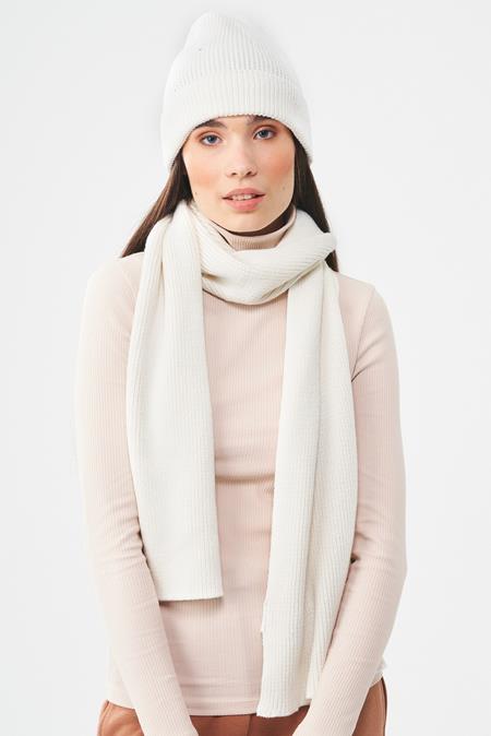 Unisex Knitted Scarf White