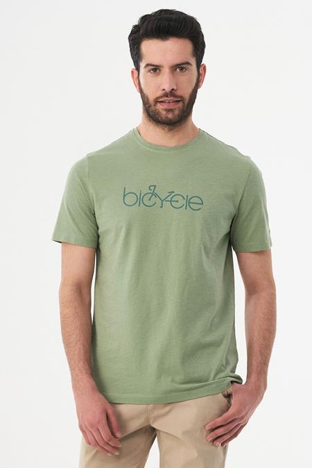 T-Shirt Biologisch Katoen Fiets Groen