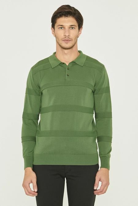 Polo Long Sleeves Organic Cotton Green
