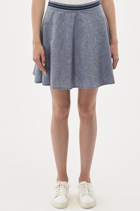 Skirt Denim Look Linen Mix