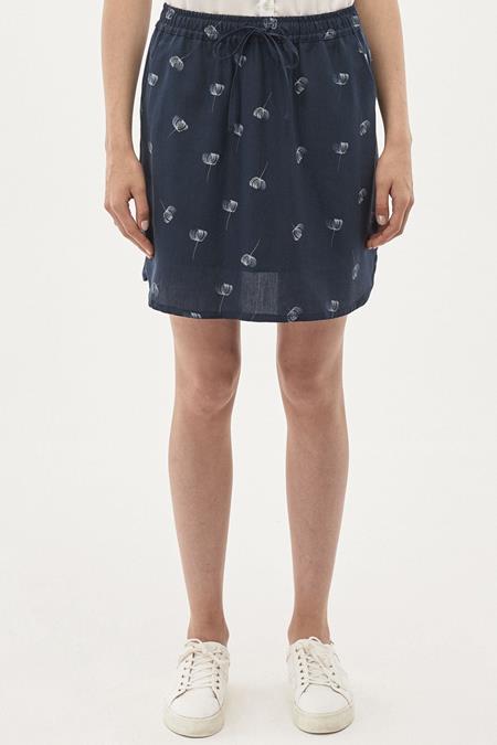 Tencel Short Skirt Navy Blue