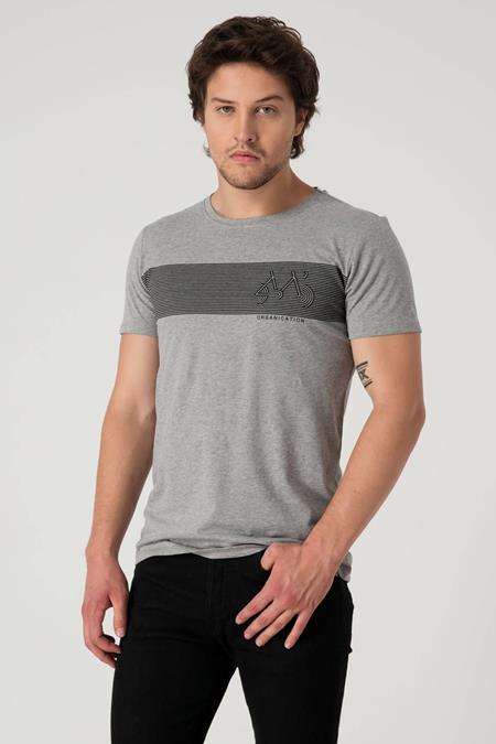 T-Shirt Bicycle Printed Grey