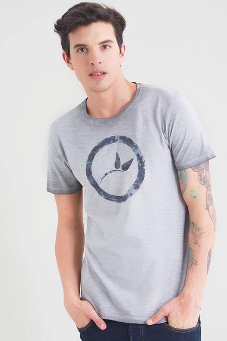 T-Shirt With Logo Print Grey