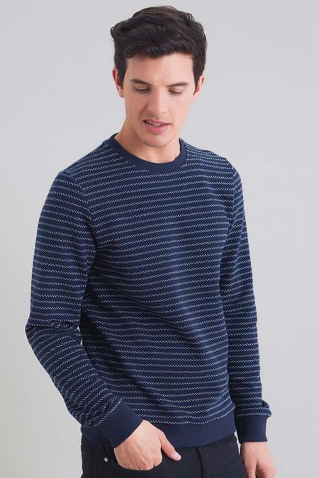Sweatshirt Striped Navy