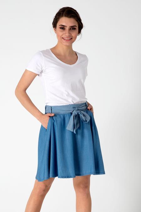 Tencel™ Denim Skirt With Pockets