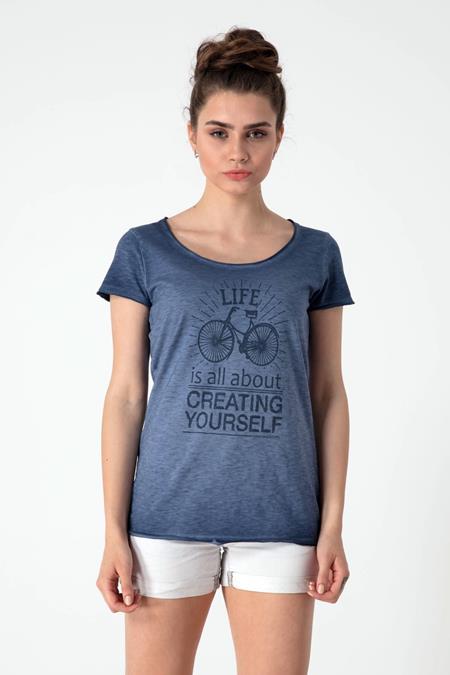 T-Shirt With Bicycle Print