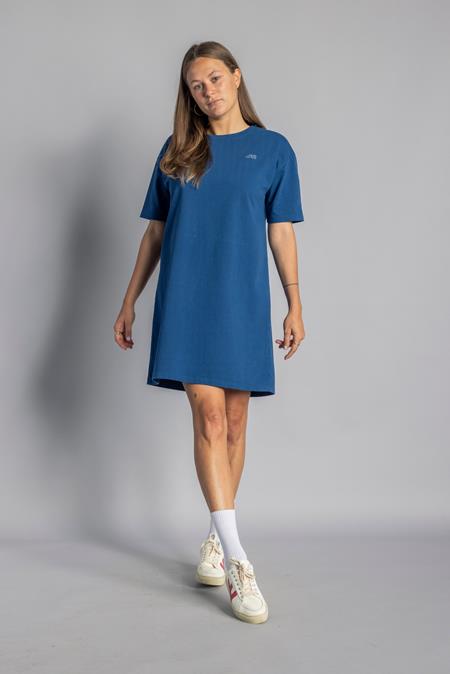 T-Shirt-Kleid Aus Recycelter Baumwolle Blau