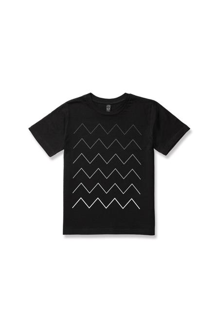 Kids T-Shirt Thin Zigzag Gradient Black