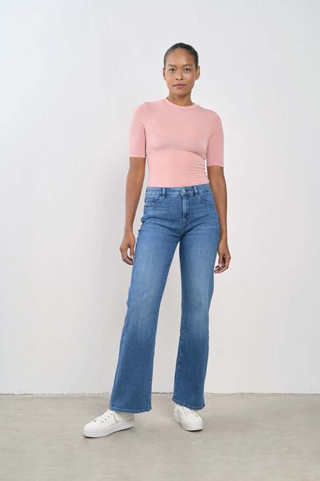 Jeans Flared Dew Soft Denim Klassiek Medium Blauw