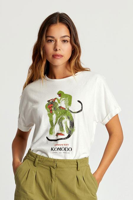 T-Shirt Monkeys Weiß & Grün