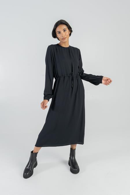 Midi Dress With Underdress Black