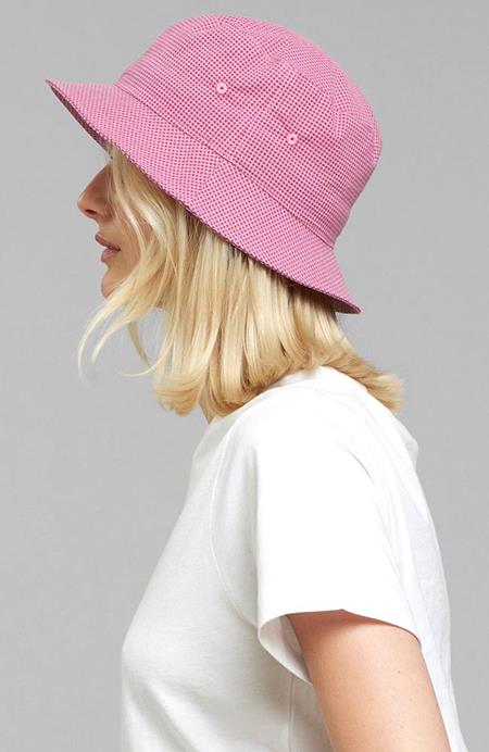 Bucket Hat Seersucker Pink
