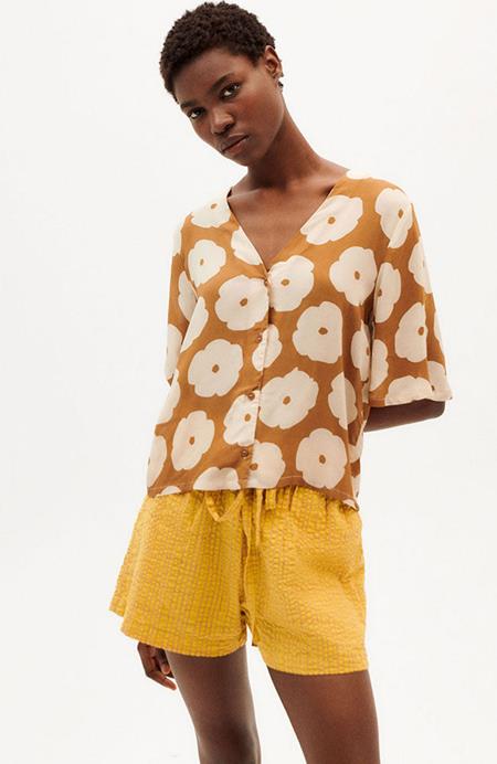 Blouse Poppy Dragonfly Gebroken Wit & Bruin
