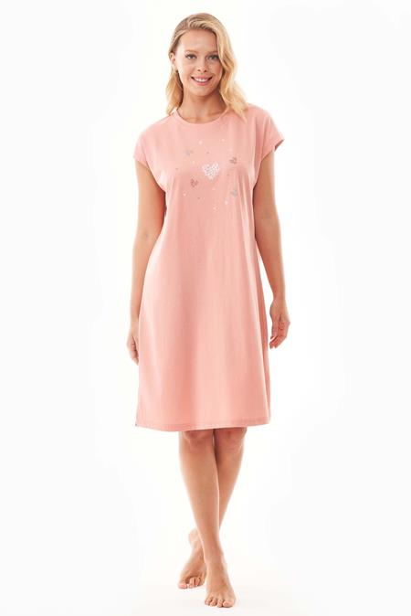 Night Gown With Print Danveer Pink