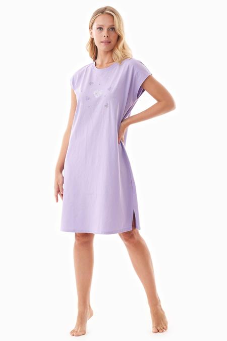 Nachthemd Mit Druck Danveer Lavendel Lila