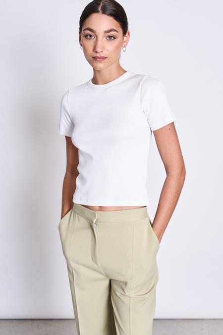 T-Shirt Côtelé Nil Blanc