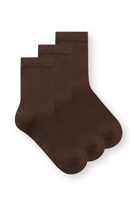 Mid Socks 3 Pack Brown