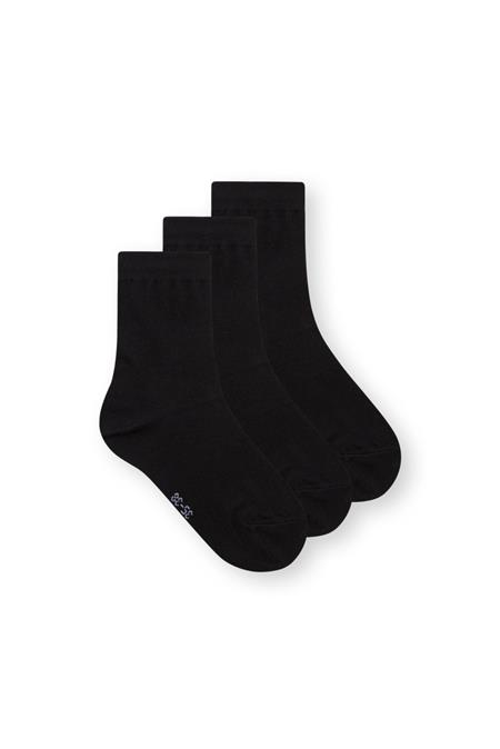 Mid Socks 3 Pack Black