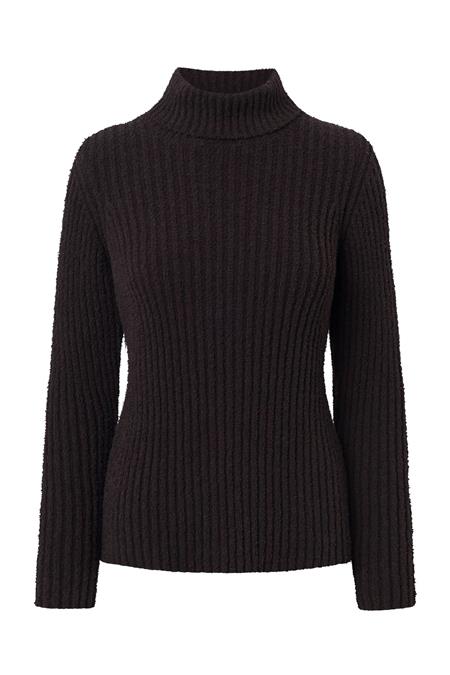 Sweater Mouline Roll Neck Brown