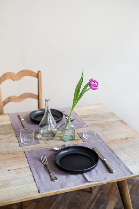 Tischsets Aus Leinen, 2er-Set, Staubiger Lavendel