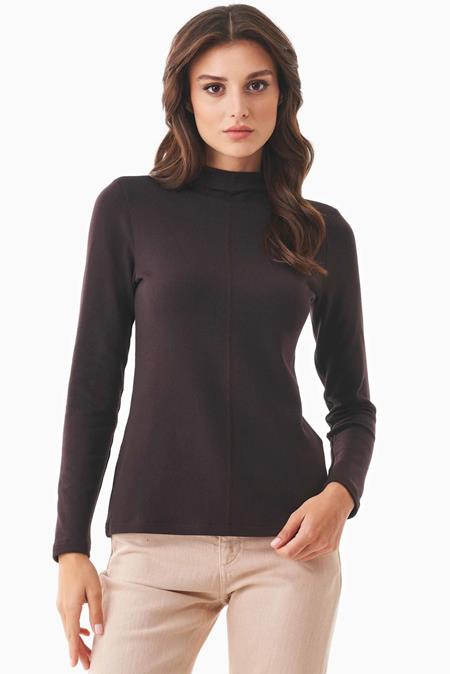 Long Sleeve Shirt Organic Cotton And Tencel™ Modal  Brown