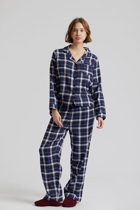 Pyjama Set Jim Jam Womens Gots Organic Cotton Dark Navy