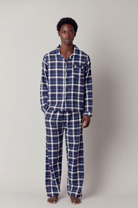 Pyjama Set Jim Jam Mens Gots Organic Cotton Dark Navy