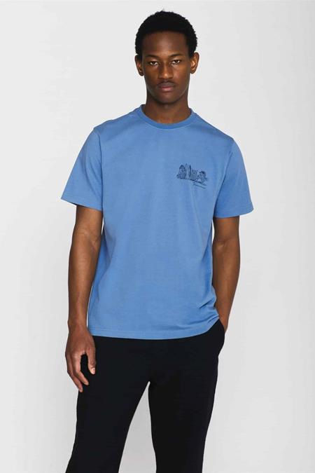 T-Shirt Regular Fit Mit Frontdruck Blau