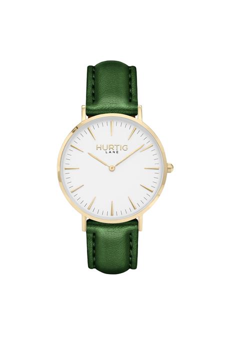 Watch Mykonos Cactus Leather  Gold, White & Green