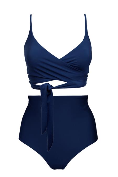 Lin + Core Hohes Bikini-Set Navy