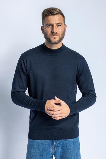 Knitted Turtleneck Sweater Navy