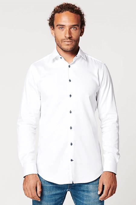 Shirt Slim Fit Circular White Contrast