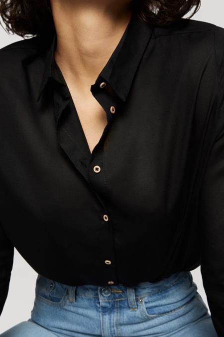 Overhemd Zwart Tencel