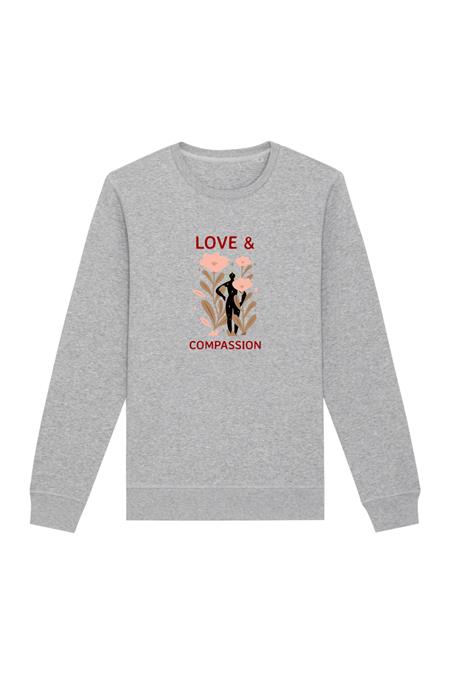 Sweatshirt Love & Compassion Grau