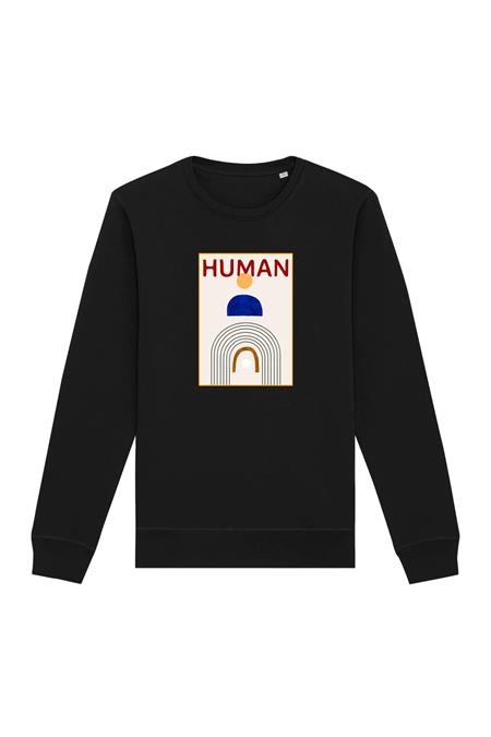 Sweatshirt Human Zwart