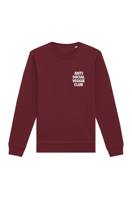 Sweatshirt Anti Social Veggie Club Maroon