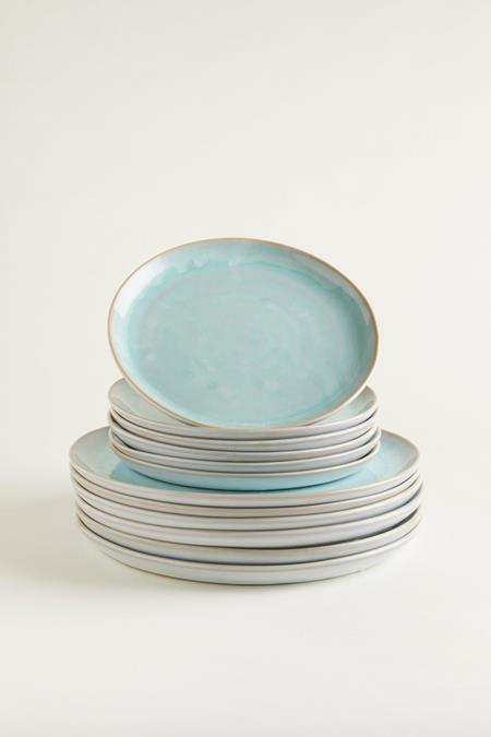 Bordenset Traditioneel Turquoise (12 Stuks)