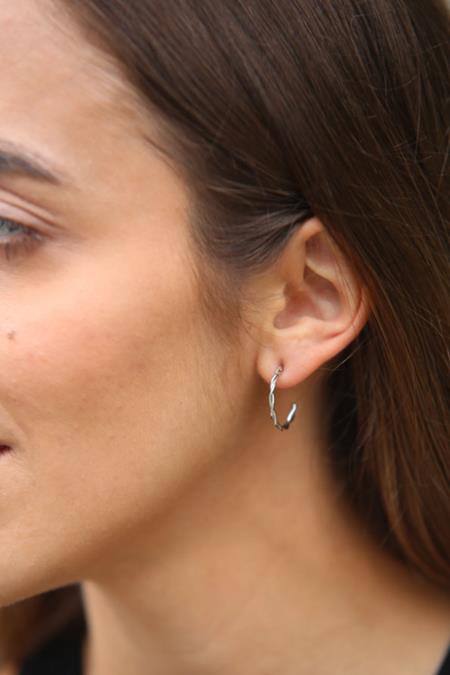 Earrings Twisted Hoop Silver