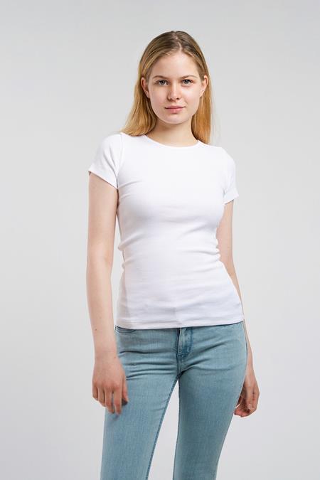 T-Shirt Gerippt Weiß