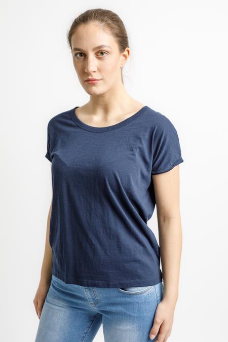 T-Shirt Loose Rounder Slub French Navy Blue