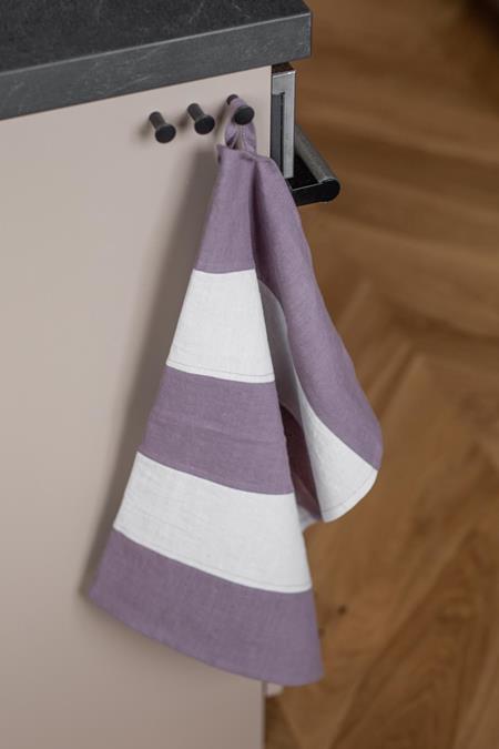Tea Towel Striped Dusty Lavender
