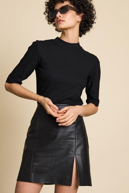 Coated Skirt Black