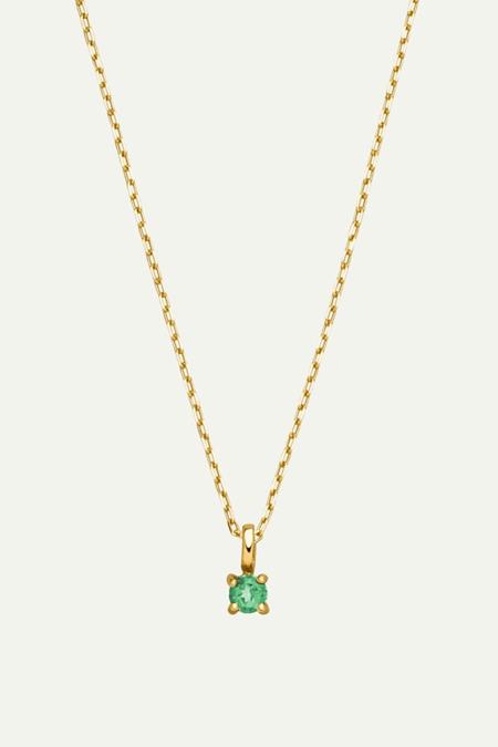 Halskette Geburtsstein Mai 14k Echtgold & Smaragd