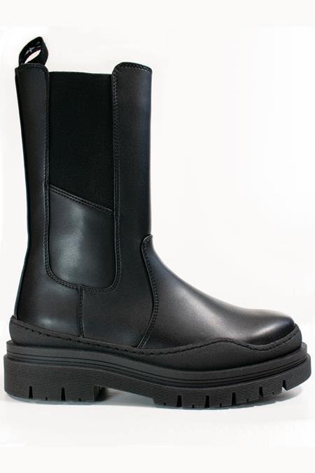 Track Sole Chelsea Mid-Height Boots Schwarz