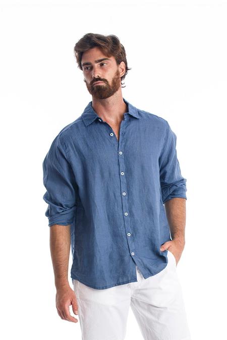 Linen Shirt Alain Indigo Blue