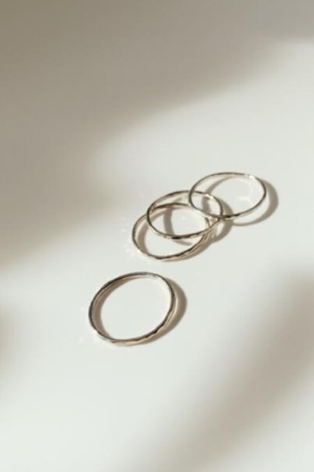 4-Pcs Set Tiny Rings Recycled Silver