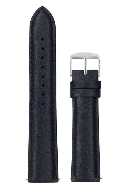 Watch Strap Vegan Leather Black & Silver