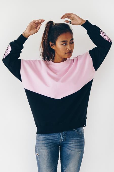Sweatshirt Los Zwart Roze