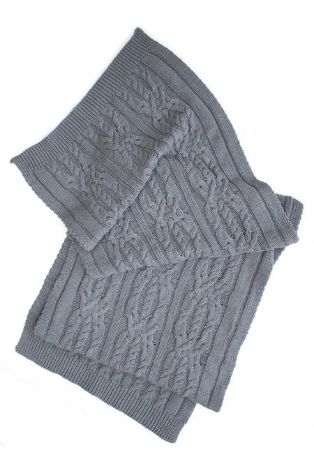 Scarf Braided Knit Grey