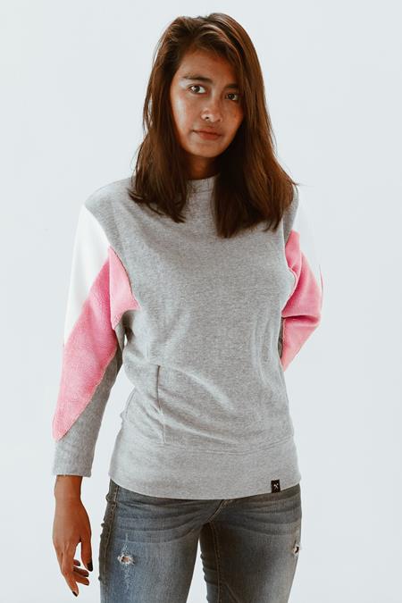 Sweatshirt Amy Grey Pink White